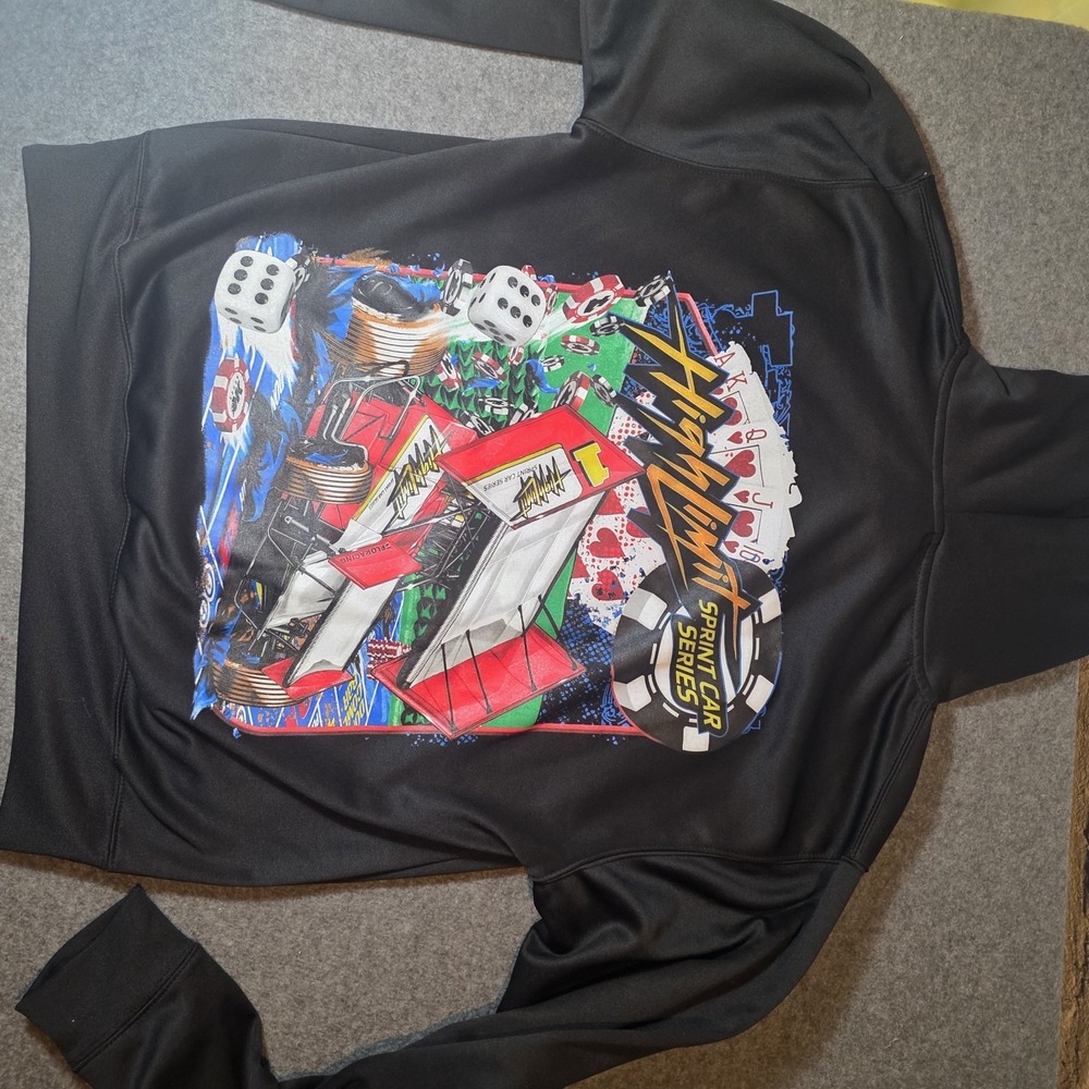 J. America Officialy Licensed Huzu High Limit Sprint Car Series Poker Hoodie 916
